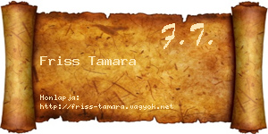 Friss Tamara névjegykártya